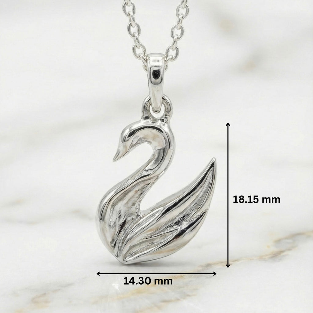 Swan 925 sterling silver unisex pendant with chain