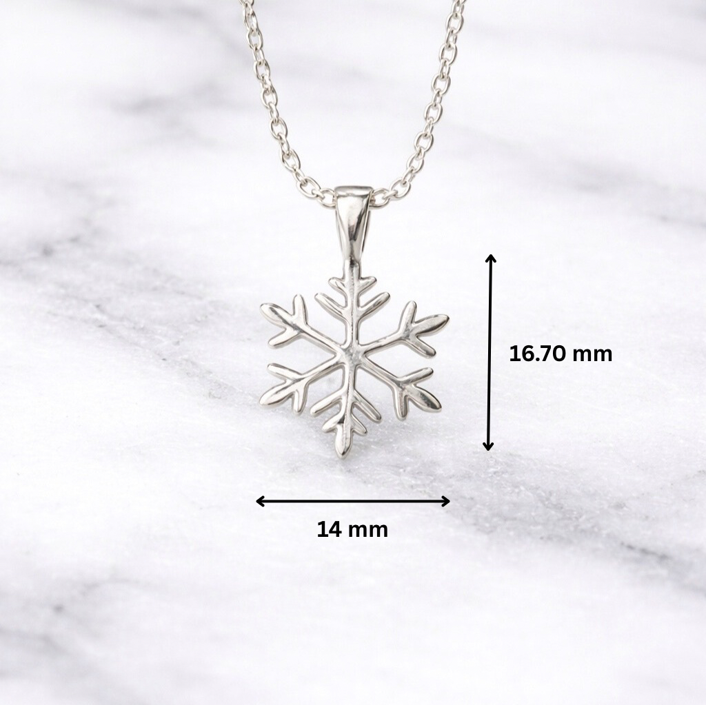 Snowflake 925 sterling silver unisex pendant with chain