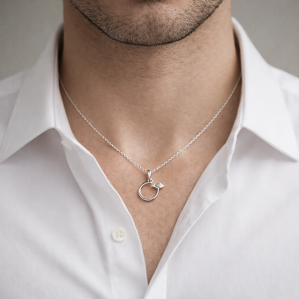 Petal ring 925 sterling silver unisex pendant with chain