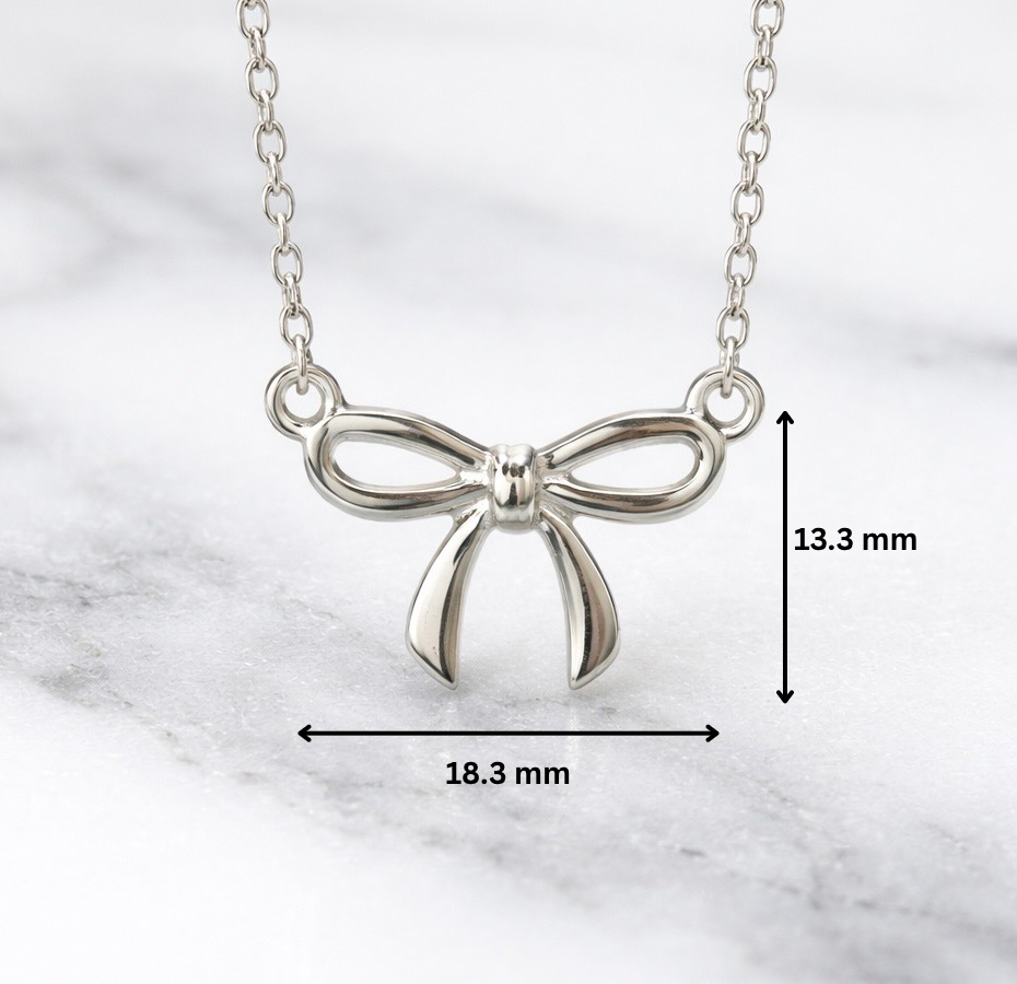 Bow 925 sterling silver unisex pendant with chain