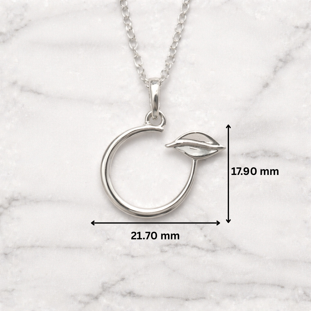 Petal ring 925 sterling silver unisex pendant with chain