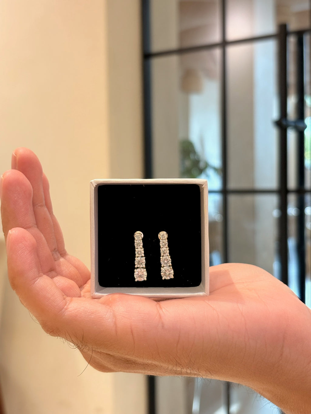 Starline Drop 925 Sterling Silver Earrings with Zircon studded