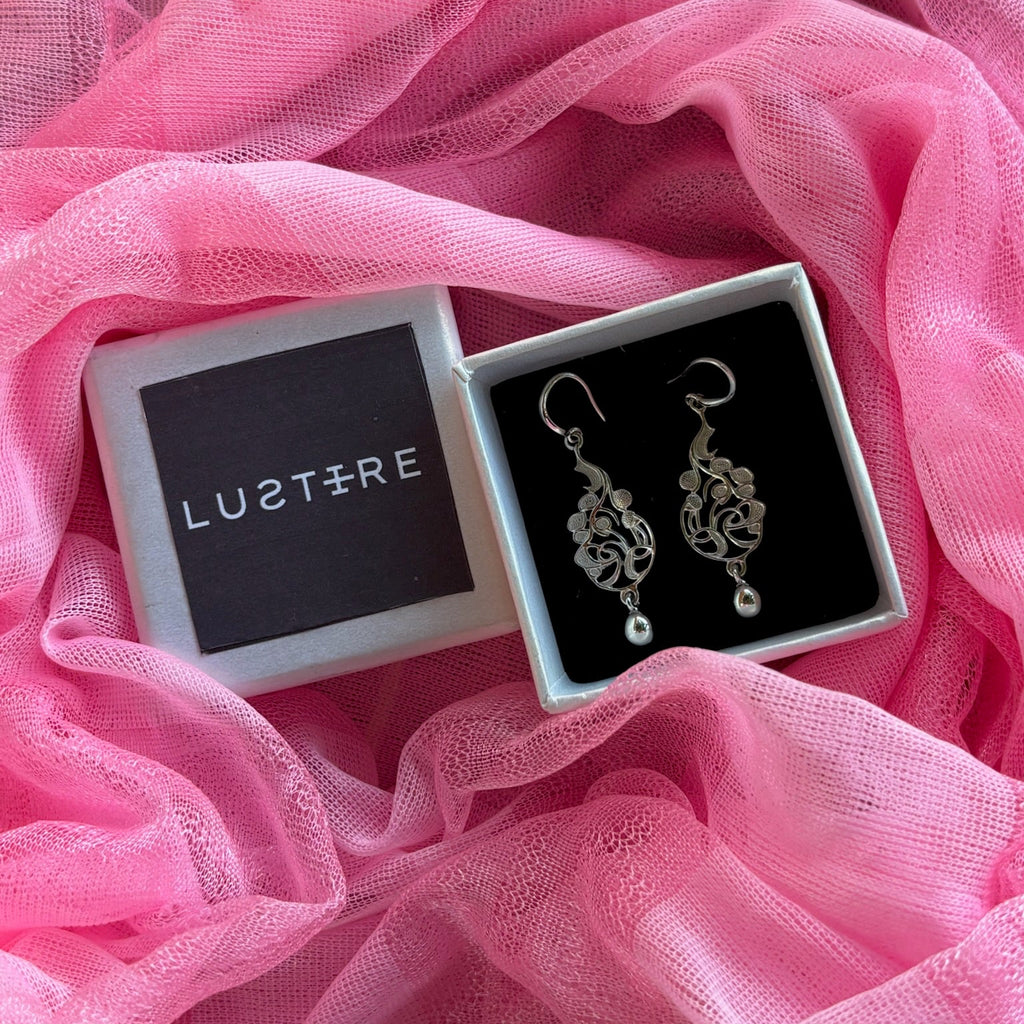 Paisley Drop Earrings 925 Sterling Silver