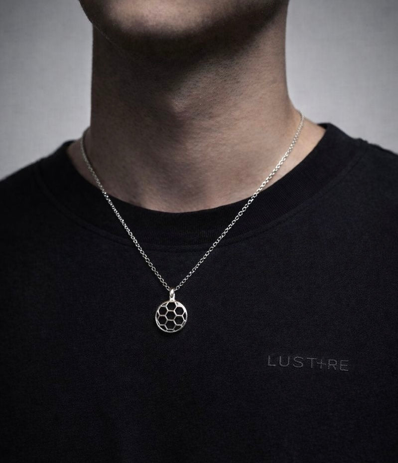 Football 925 sterling silver unisex pendant with chain