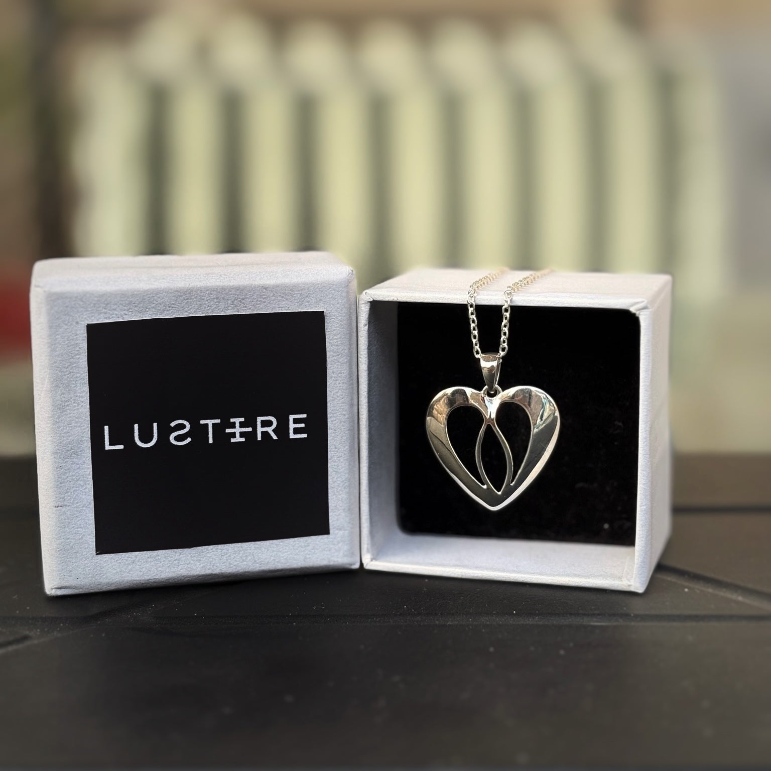 Heart minimal 925 sterling silver unisex pendant with chain