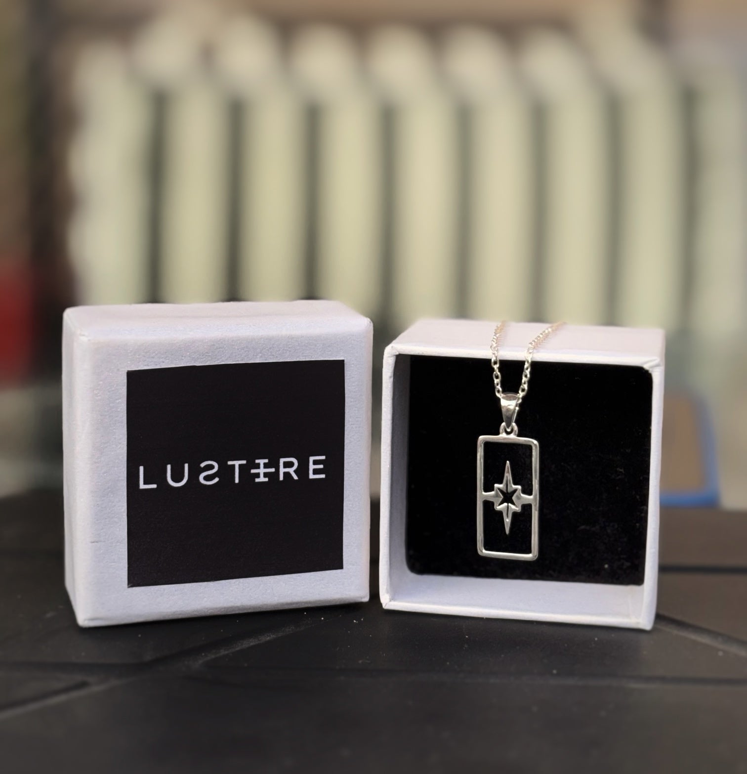 Compass dog tag 925 sterling silver unisex pendant with chain