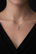 Snowflake 925 sterling silver unisex pendant with chain