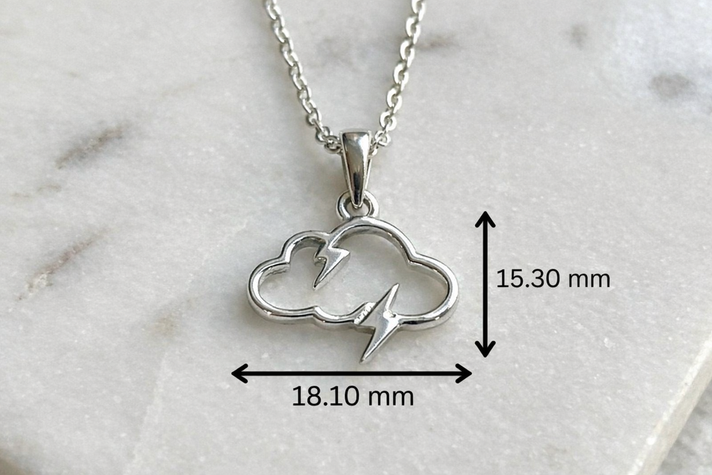 Thunder cloud 925 sterling silver unisex pendant with chain