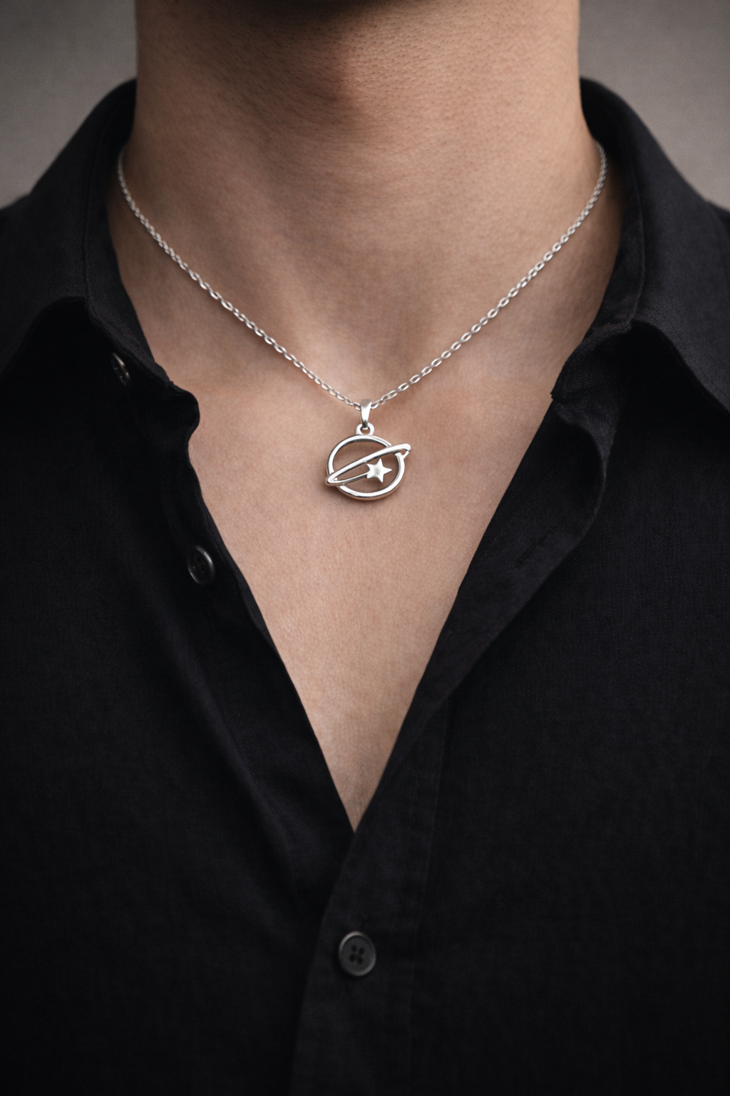 Comet star 925 sterling silver unisex pendant with chain