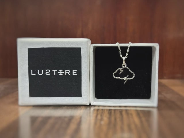 Thunder cloud 925 sterling silver unisex pendant with chain