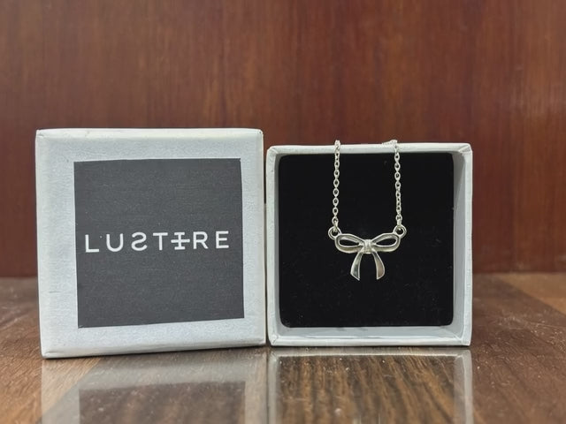 Bow 925 sterling silver unisex pendant with chain
